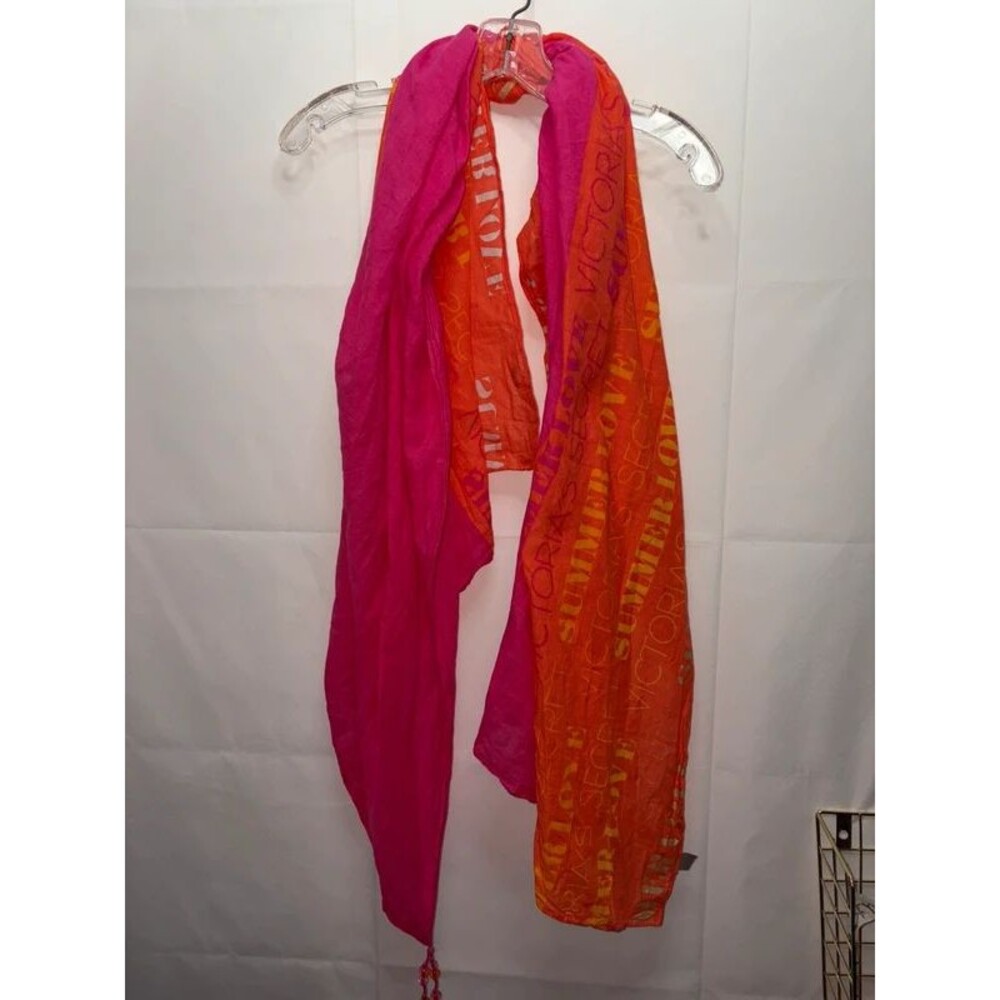 Victoria’s Secret scarf orange pink logo